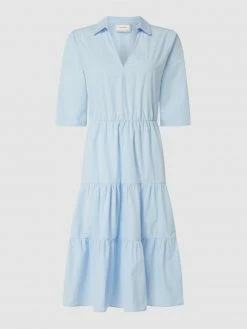 Neo Noir Midikleid Aus Baumwolle Modell 'Jinna' - Hellblau