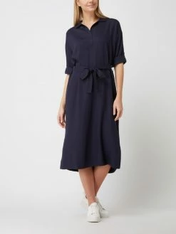 Armedangels Blusenkleid Mit Taillengürtel Modell 'Brisaa' - Marineblau