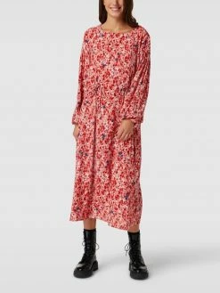 Esprit Midikleid Aus Viskose Mit Allover-Muster - Rot