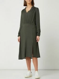 Rosemunde Kleid Aus Krepp Mit Punktmuster - Grün