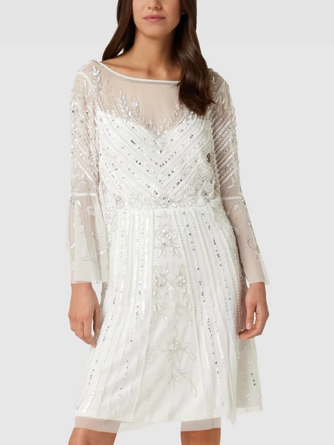 Adrianna Papell Cocktailkleid Mit Paillettenbesatz - Offwhite – Bild 4