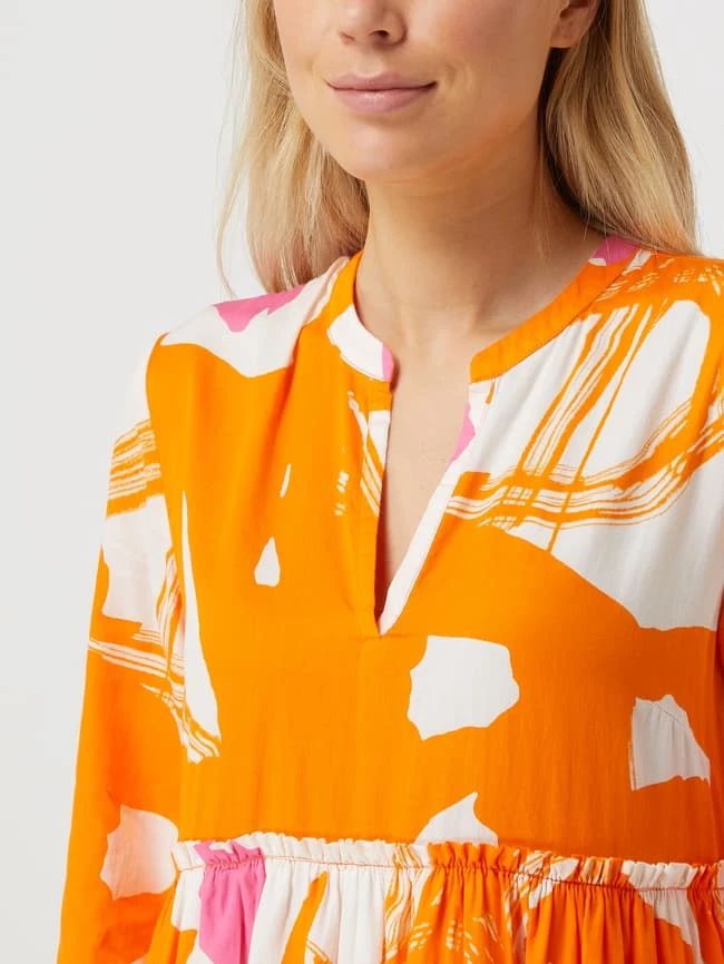 Tonno & Panna Midikleid Mit Allover-Muster Modell 'Lala' - Orange – Bild 3