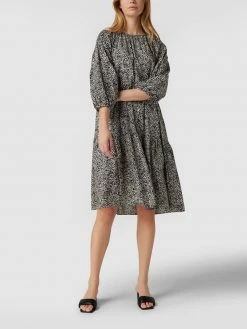 Drykorn Midikleid Mit Allover-Muster Modell 'Tiia' - Schwarz