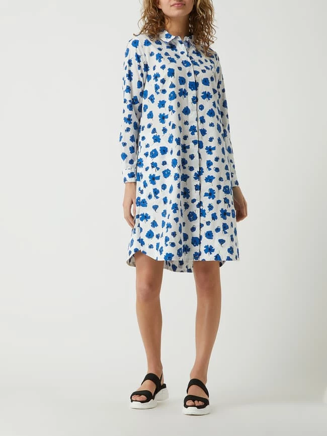 Milano Italy Blusenkleid Mit Floralem Muster - Weiß