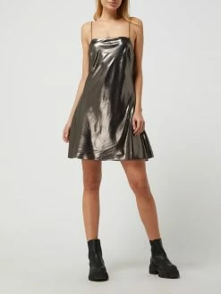 Calvin Klein Jeans Minikleid In Metallic-Optik - Silber