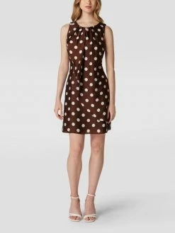 Swing Cocktailkleid Mit Polka Dots - Schokobraun