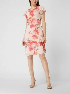 Christian Berg Cocktail Cocktailkleid Aus Chiffon Mit Floralem Muster - Apricot