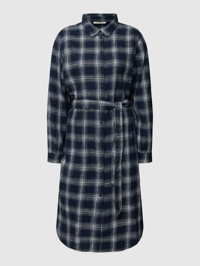 Esprit Hemdblusenkleid Mit Karomuster - Marineblau – Bild 2