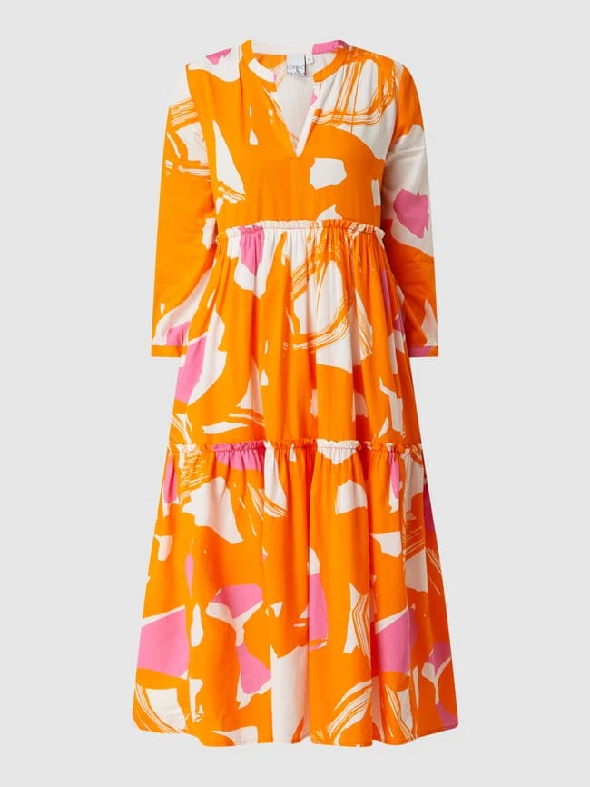 Tonno & Panna Midikleid Mit Allover-Muster Modell 'Lala' - Orange – Bild 2