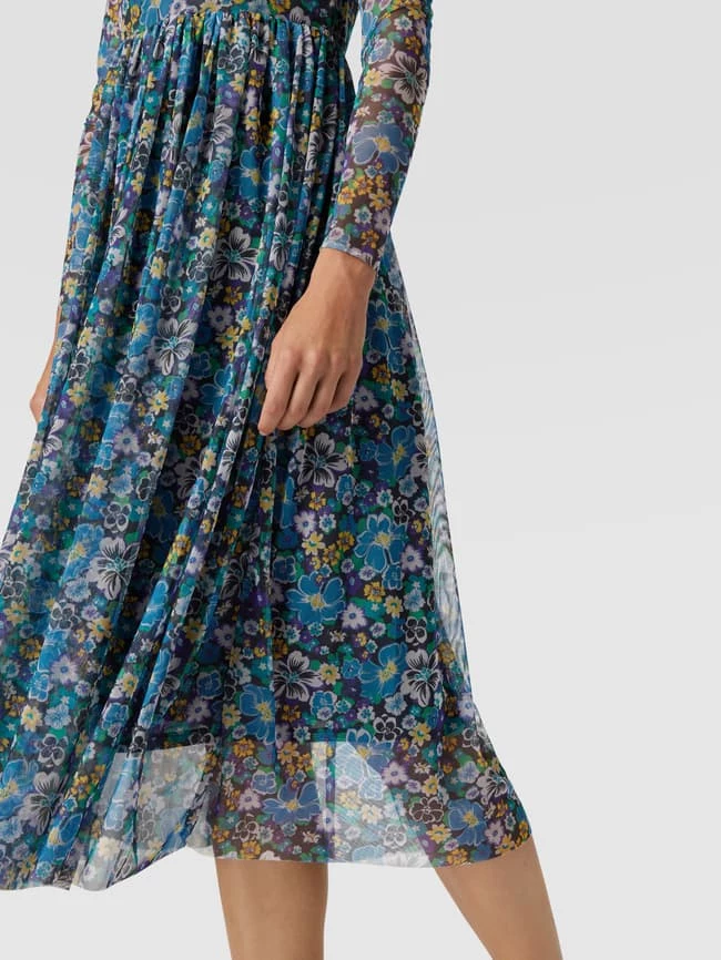 Rich & Royal Midikleid Mit Floralem Allover-Muster - Marineblau – Bild 3