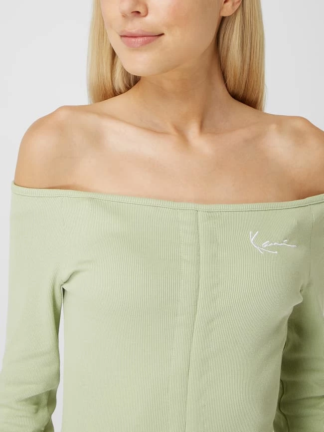 KARL KANI Off-Shoulder-Kleid Mit Rippenstruktur - Mint – Bild 3