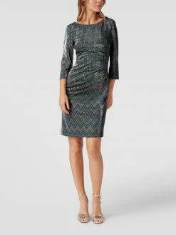 Swing Cocktailkleid Mit Grafischem Muster - Smaragdgrün