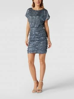 Swing Cocktailkleid Mit Paillettenbesatz - Bleu