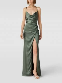 Luxuar Abendkleid Mit Wasserfall-Ausschnitt - Grün