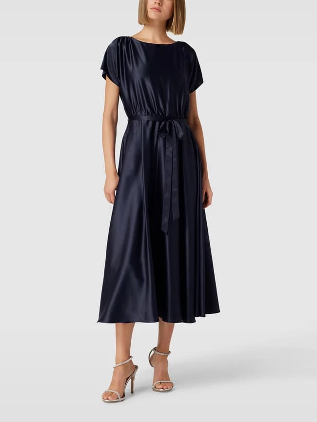 Swing Cocktailkleid Mit Taillenband - Marineblau