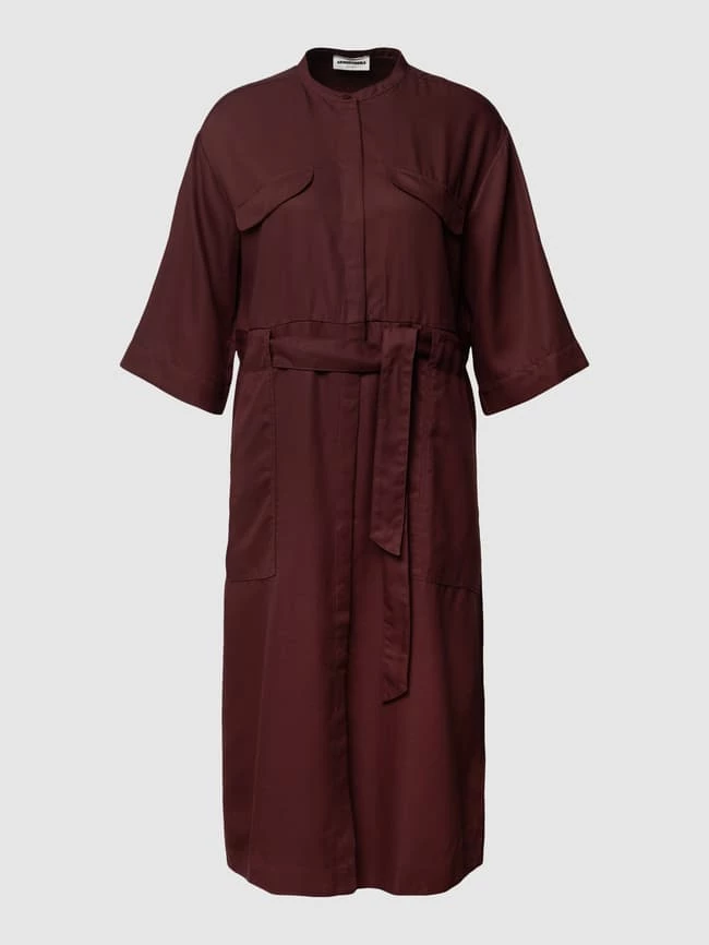 Armedangels Hemdblusenkleid Mit Strukturmuster Modell 'Aamrei' - Bordeaux Rot – Bild 2