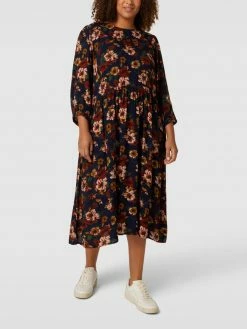 ONLY CARMAKOMA PLUS SIZE Blusenkleid Mit Allover-Muster - Marineblau