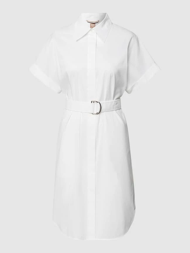 BOSS Blusenkleid In Knielänge Mit Taillengürtel Modell 'Dashile' - Weiß – Bild 2