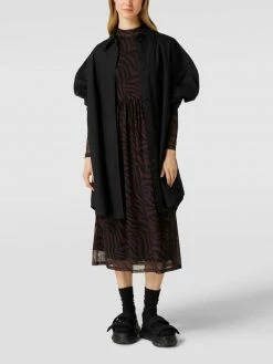 NA-KD Midikleid Mit Stehkragen Modell 'Longsleeve Mesh Dress' - Mittelbraun