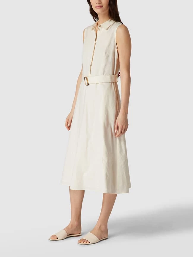 Jake*s Collection Midikleid Mit Taillengürtel - Ecru – Bild 4