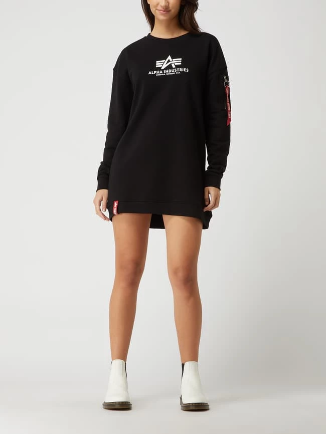Alpha Industries Sweatkleid Mit Logo-Print - Schwarz