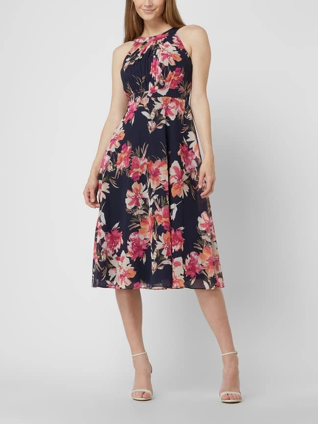 Christian Berg Cocktail Cocktailkleid Mit Floralem Muster - Marineblau