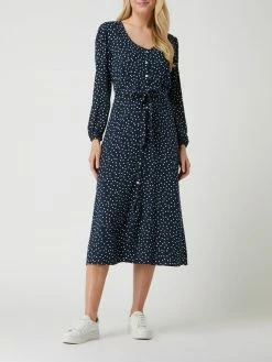 Only Blusenkleid Mit Punktmuster Modell 'Prime' - Marineblau