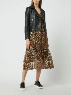 Jake*s Collection Midikleid Mit Leopardenmuster - Mittelbraun