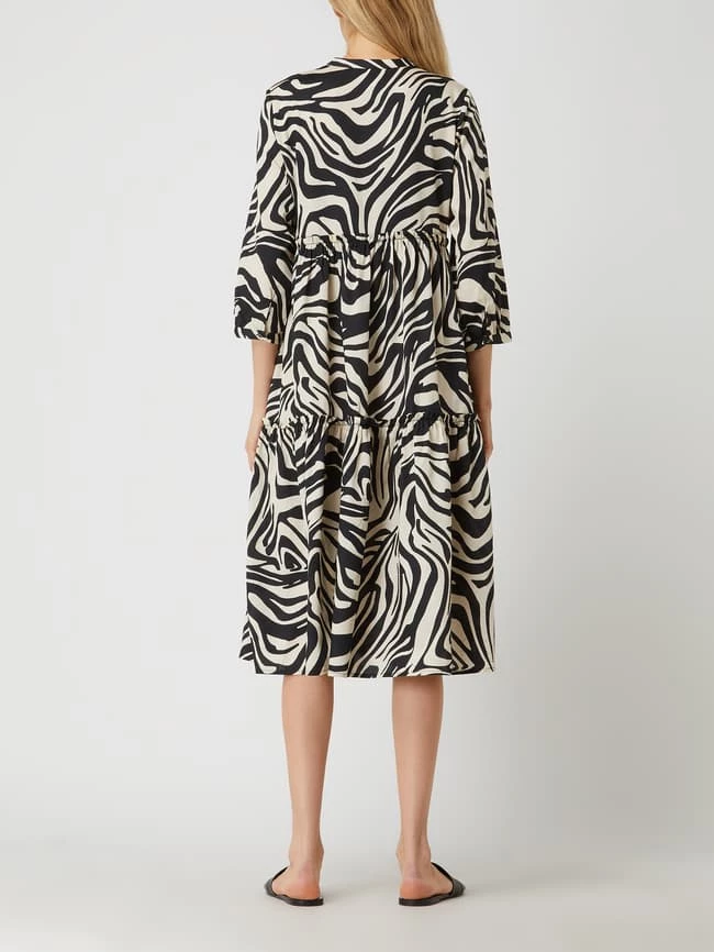 Tonno & Panna Midikleid Mit Allover-Muster Modell 'Lala' - Schwarz – Bild 4