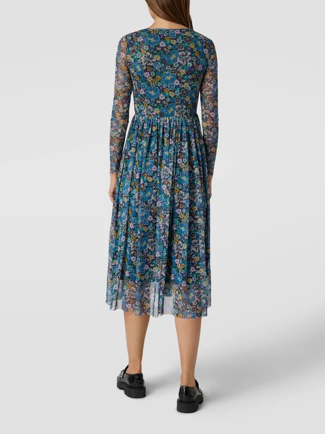 Rich & Royal Midikleid Mit Floralem Allover-Muster - Marineblau – Bild 5