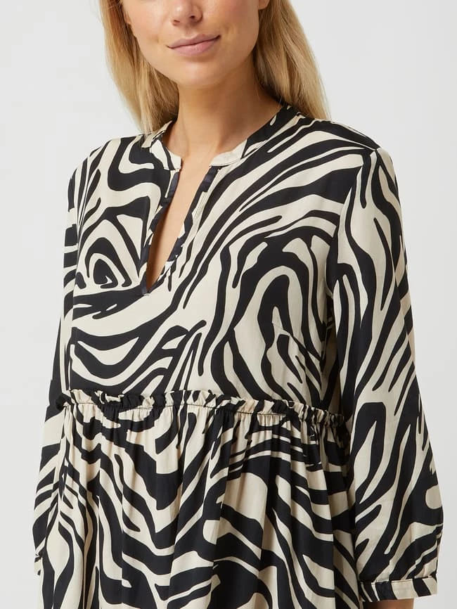 Tonno & Panna Midikleid Mit Allover-Muster Modell 'Lala' - Schwarz – Bild 3