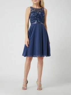 Luxuar Cocktailkleid Mit Pailletten - Marineblau