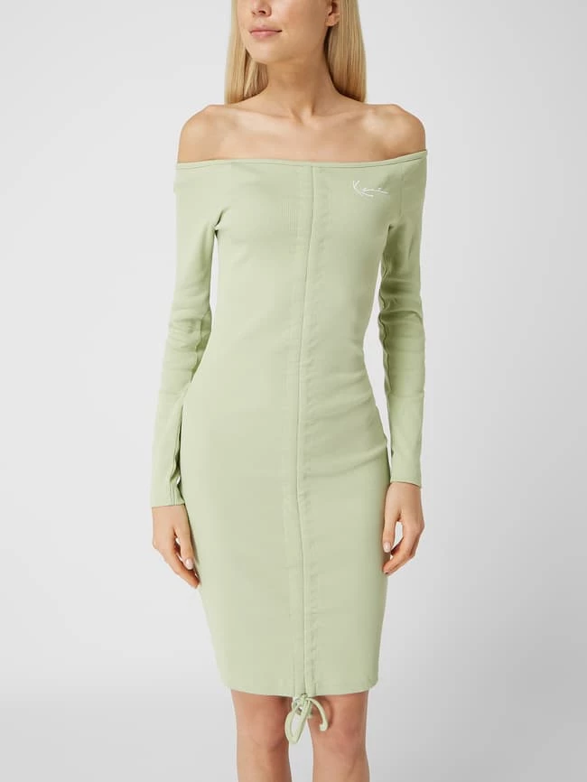 KARL KANI Off-Shoulder-Kleid Mit Rippenstruktur - Mint – Bild 4