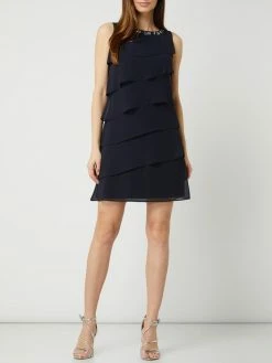 Christian Berg Cocktail Cocktailkleid Im Stufen-Look - Marineblau Meliert