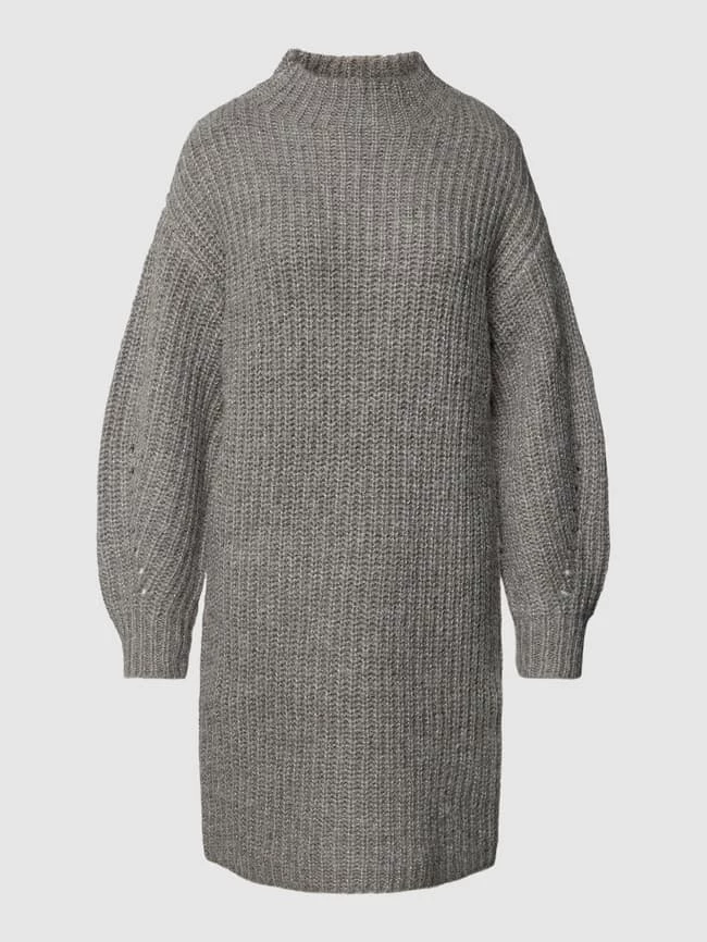 Vila Strickkleid Mit Lochmuster Modell 'VISUBA' - Mittelgrau Meliert – Bild 2