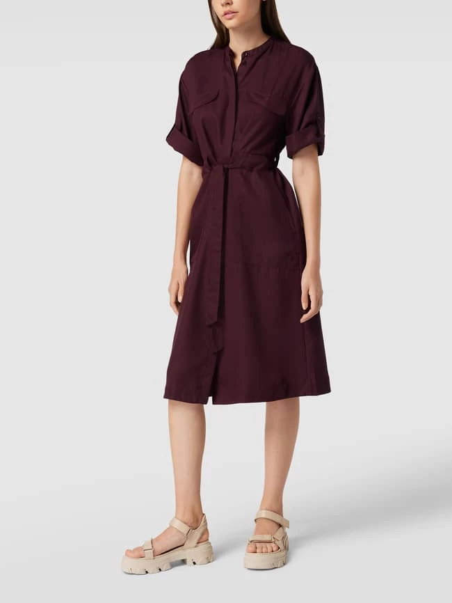 Armedangels Hemdblusenkleid Mit Strukturmuster Modell 'Aamrei' - Bordeaux Rot