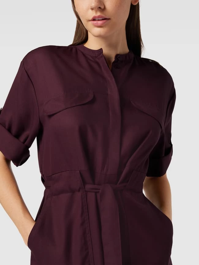 Armedangels Hemdblusenkleid Mit Strukturmuster Modell 'Aamrei' - Bordeaux Rot – Bild 3