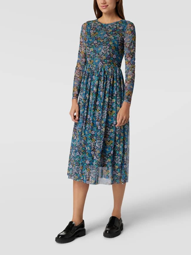 Rich & Royal Midikleid Mit Floralem Allover-Muster - Marineblau – Bild 4