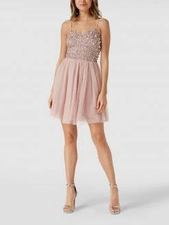 LACE & BEADS Cocktailkleid In Minilänge Mit Paillettenbesatz - Altrosa