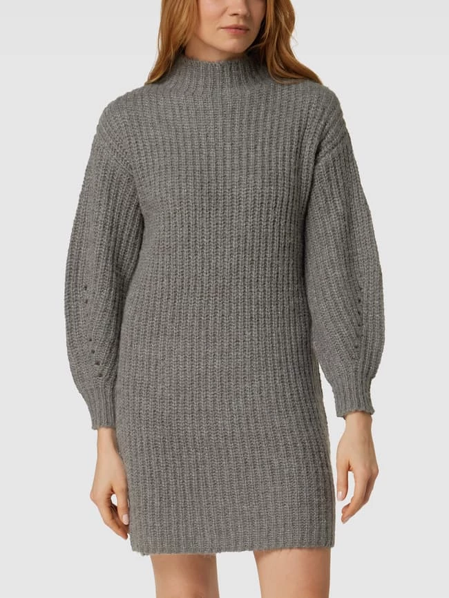 Vila Strickkleid Mit Lochmuster Modell 'VISUBA' - Mittelgrau Meliert – Bild 4