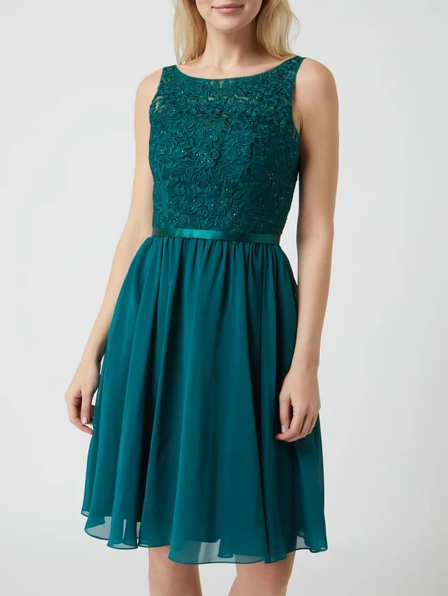 Luxuar Cocktailkleid Mit Strasssteinen - Dunkelgrün – Bild 4