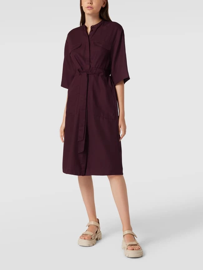 Armedangels Hemdblusenkleid Mit Strukturmuster Modell 'Aamrei' - Bordeaux Rot – Bild 4