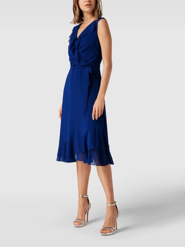 Paradi Cocktailkleid Mit Volants - Royalblau – Bild 4