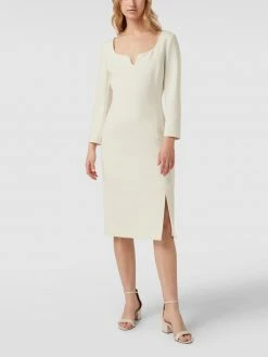 BOSS Midikleid Mit Langen Ärmeln Modell 'Dihera' - Weiß