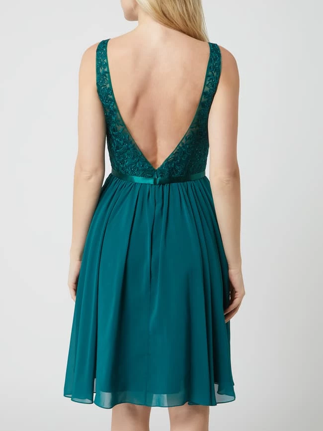 Luxuar Cocktailkleid Mit Strasssteinen - Dunkelgrün – Bild 5