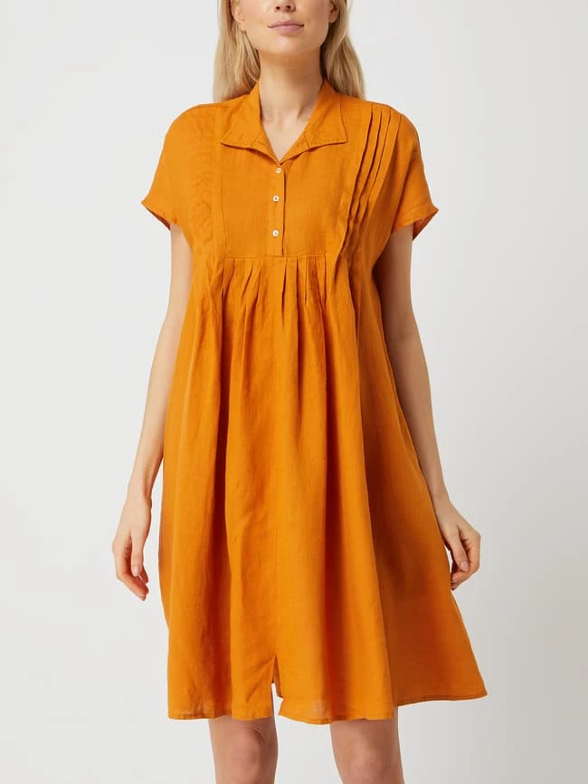 Tonno & Panna Kleid Aus Leinen Modell 'Sarabi' - Cognac – Bild 4